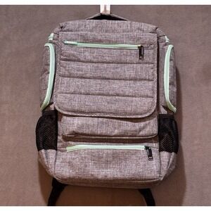 SOCKO 17in Laptop Backpack Gray Padded Commuter College Student Bag Knapsack